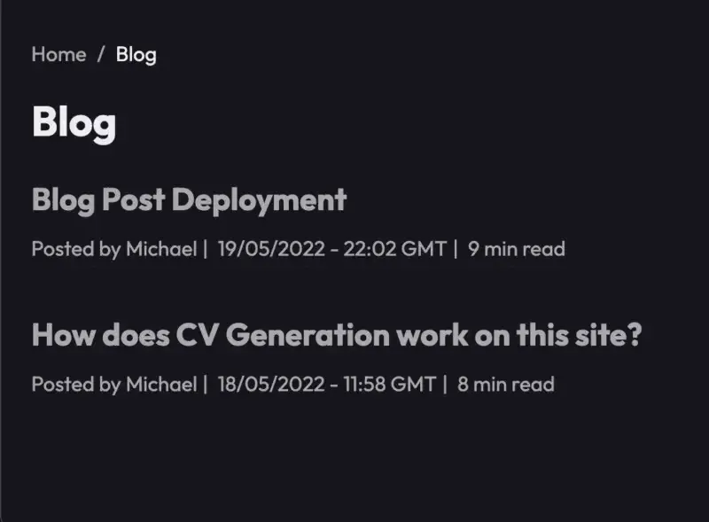 Fade effect on the blog listing page
